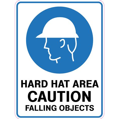 Caution Hard Hat Area Caution Falling Objects Sign Custom Signs