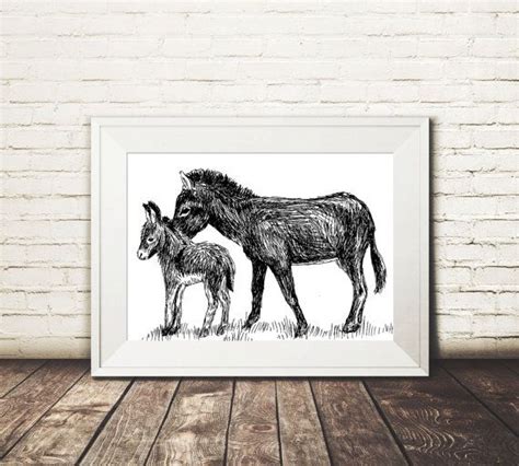 Donkey Wall Art Print Nursery Donkey Digital Print T For Etsy