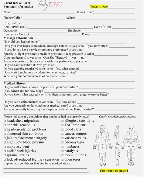 Printable Massage Therapy Consent Form Template Portal Tutorials