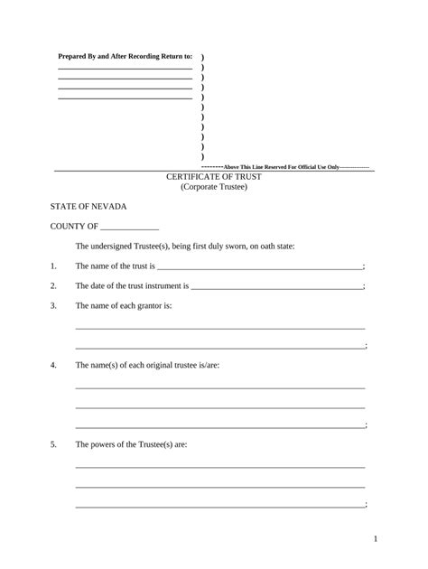 Nevada has transitioned so that most driver's licenses are valid for 8 years. nevada certificate trust Doc Template | pdfFiller