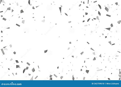 Silver Glitter Confetti On A White Background Decorative Element