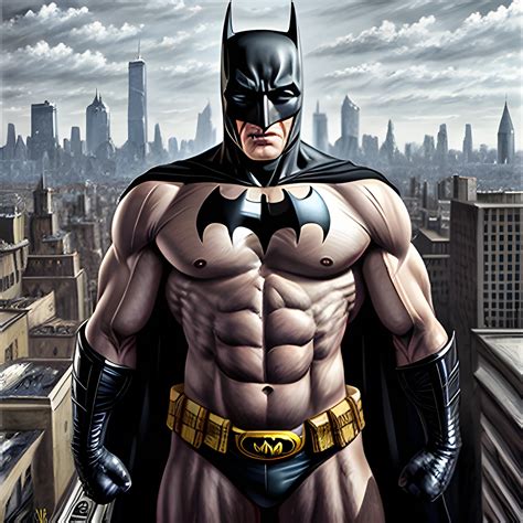 Muscular Batman Without A Mask High Quality High Detailed Paint