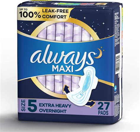 Always Maxi Size 5 Extra Heavy Overnight Pads With Wings