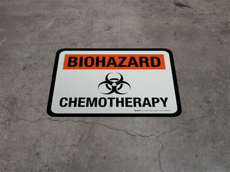 Biohazard Chemotherapy Rectangle Floor Sign