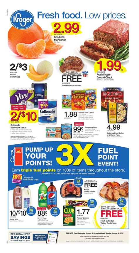 Kroger Weekly Ad January 10 16 2018