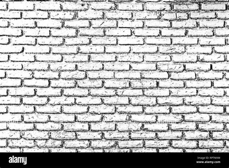 Black And White Pattern Of Distressed Overlay Texture Of Old Brick Wall