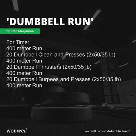 Dumbbell Run Workout Coach Creation Wod Wodwell Crossfit