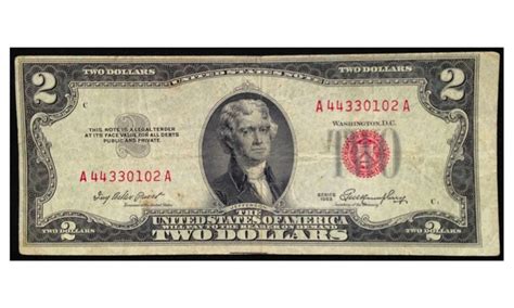35 Red Label 2 Dollar Bill Value Labels 2021