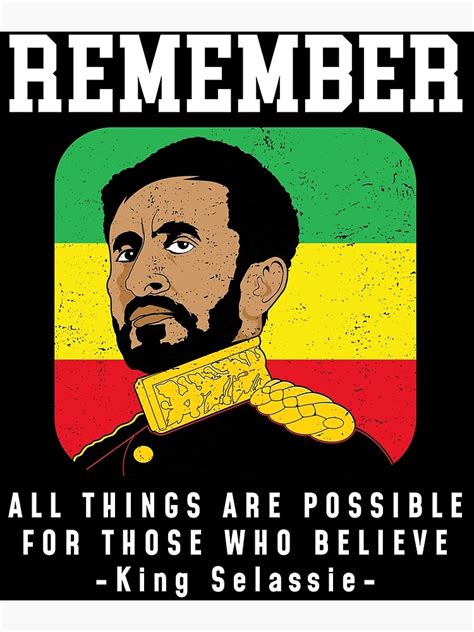 Remember Black History Month Rastafari Haile Selassie Print Poster