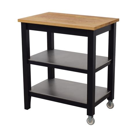Fresnay kitchen island with wooden top. 57% OFF - IKEA IKEA Stenstorp Wood and Black Kitchen ...
