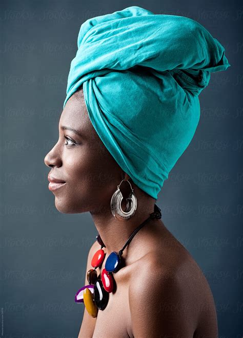 Beautiful African Woman With A Turban On Her Head By Mosuno Beauty