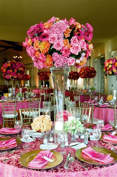 Bright Pink And Orange Wedding Flower Centerpiece Photo By Yvette