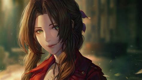 Aerith Gainsborough Braids Video Games Women Final Fantasy Vii