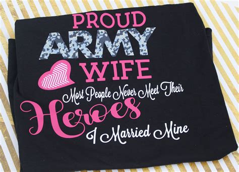 Proud Army Wife Military Pride New Wife T Ts Under Etsy Army Wife Shirt Army Wife