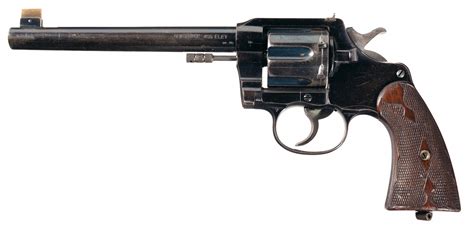 British Proofed Colt New Service Double Action Target Revolver In 455 Eley