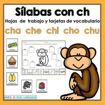 Sílabas con ch Hojas de trabajo by Mrs G Dual Language TpT