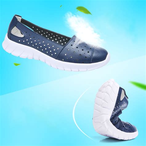 New Women Leather Hollow Comfy Breathable Soft Casual Flats Worldwide
