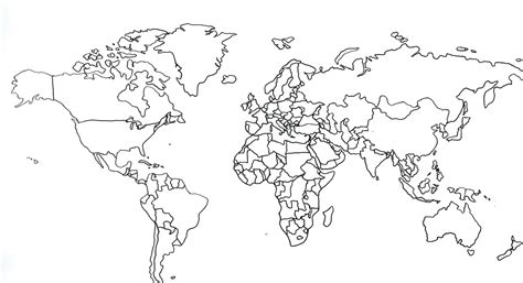 Printable World Map With Countries Black And White Printable Map Of