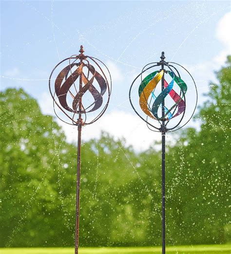 Hydro Wind Spinner And Sprinkler Decorative Garden Accents