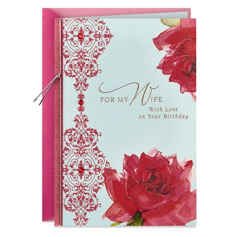 Hallmark Birthday Card For Wife Roses With Pattern