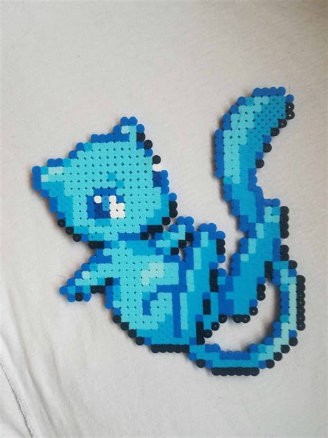 Shiny Mew Pokemon Perler Bead Sprite Etsy