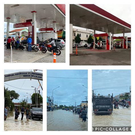 Pasca Hujan Lebat Di Jalan KM 9-10 Medan-Binjai, Pertamina ...