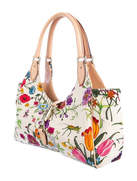 Gucci Floral Canvas Bardot Bag Handbags Guc28476 The Realreal