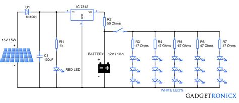 Timer also can be installed. Solar garden lights circuit - Gadgetronicx