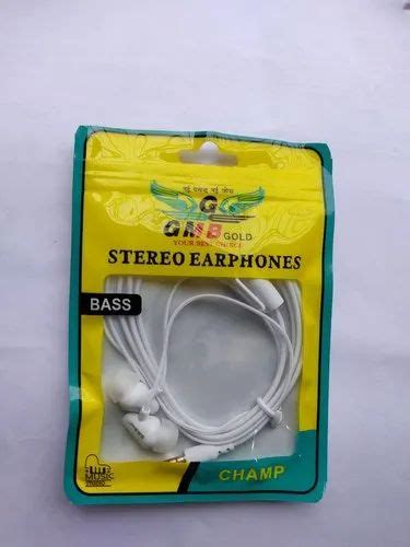 Wired White Gmb Gold Stereo Mobile Earphone Model Namenumber Champ