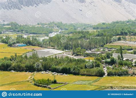 Afghanistan Village At Wakhan Valley View From Khaakha Fortress In
