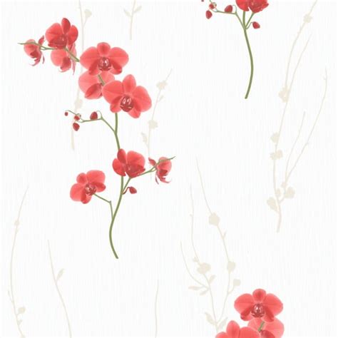 Muriva Orchid Wallpaper Red White F56350 Wallpaper From I Love