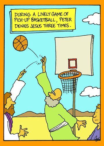 During A Lively Game Of Pick Up Basketball Peter Denies Jesus Three