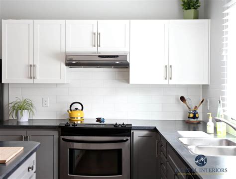 Gray And White Kitchen Cabinets With Black Countertops - off white kitchen cabinets with black countertops