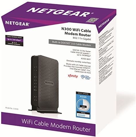 Netgear N300 Wi Fi Docsis 30 Cable Modem Router C3000 Networking