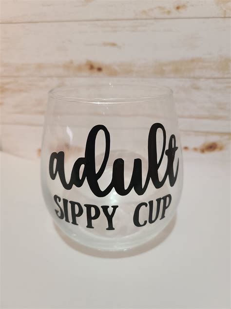 Adult Sippy Cup Wine Glass Custom Wine Glass Etsy