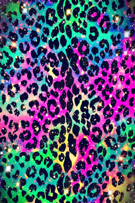 Neon Leopard Print Galaxy Wallpaper Cheetah Print Wallpaper Animal