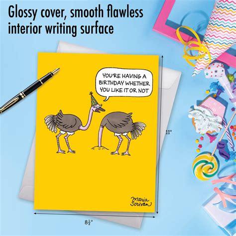 Ostrich Party Hilarious Birthday Jumbo Printed Greeting Card