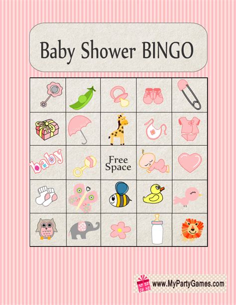 How to play this free printable baby shower game: Baby Shower Picture Bingo Game