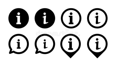 Information Vector Icons Isolated On White Background Black Bubbles