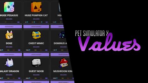Pet Simulator X Values Site Roblox Psx Values Youtube
