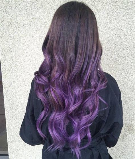 A huge perk of having jet black hair is that you can highlight it with literally any color and it will look awesome. 40 Purple Balayage Looks | herinterest.com/