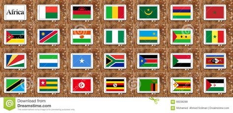 Flags Of Africa In Alphabetical Order Part 2 Stock Illustration Image