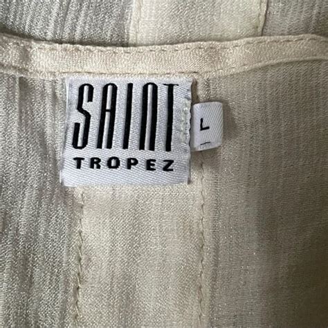 Saint Tropez Light Tan With Metallic Threads Sheer Depop