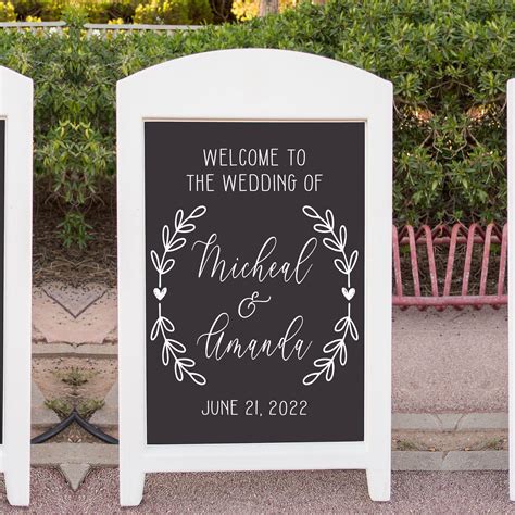 Welcome Wedding Sign Chalkboard Decal Custom Sign Rustic Etsy Wedding Chalkboard Signs