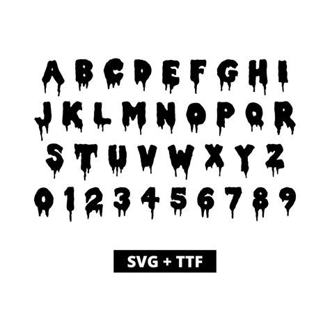 Dripping Font Svg Ttf Dripping Alphabet Svg Dripping Letters Etsy