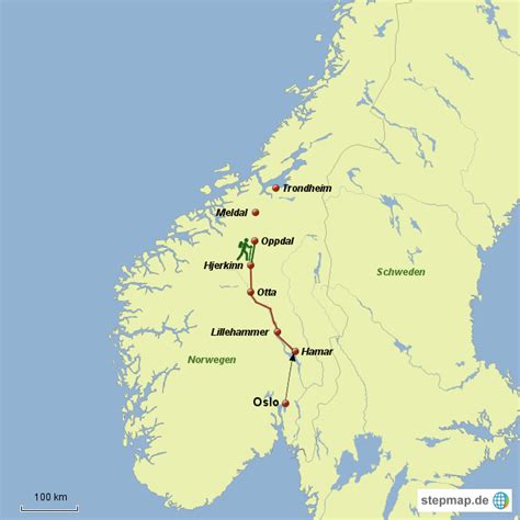 Stepmap Norwegen Olavsweg 01 Landkarte Für Deutschland
