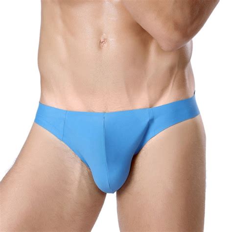 Ice Silk Breathable Seamless Mens Breifs Upscale Soft Smooth Man Underwear Solid Low Waist Sexy