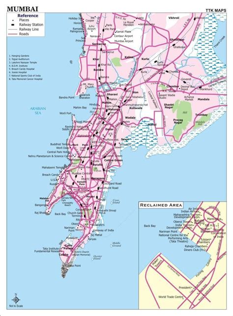 Mumbai A Cidade Do Mapa Mapa Da Cidade De Mumbai Maharashtra Índia