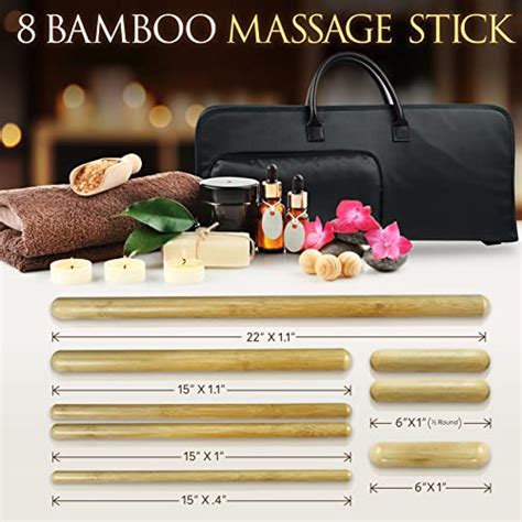 Bamboo Massage Sticks With Electric Warmer And Bag Portable 8pc Set Very Bamboo™