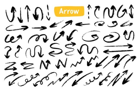 Premium Vector Bold Arrow Hand Drawing Doodle Collection Set